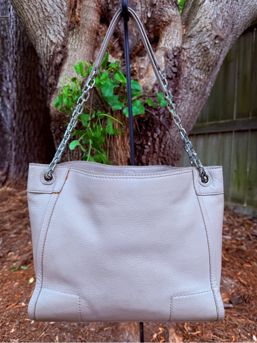 Tory Burch Britten Slouchy Tote - French Gray - Picture 2 of 12